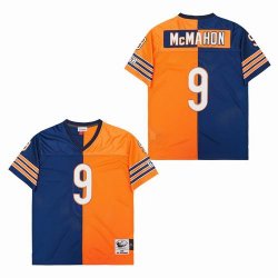 Chicago Bears #9 Jim McMahon orange blue splitsThrowback NFL Jersey