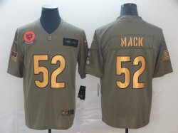 Chicago Bears #52 Khalil Mack green gold Nike Camo 2019 Salute to Service Limited Jersey