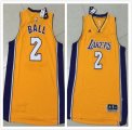 Los Angeles Lakers #2 Lonzo Ball adidas yellow nba jersey