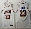 Nike Los Angeles Lakers #23 LeBron James white basketball jersey-LT