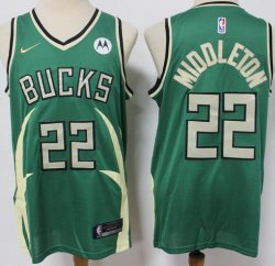 Nike Milwaukee Bucks #22 Khris Middleton green NBA basketball Jerseys-S8