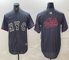 Nike New York Mets blank gray majestic majestic baseball jerseys city version 06