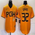 Nike Pittsburgh Pirates #32 Henry Davis Yellow MLB baseball Jerseys city version 04