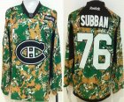 MontrÃƒÂ©al Canadiens 76 PK Subban green camo ice hockey jerseys