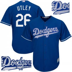 Custom Los Angeles Dodgers #26 Chase Utley blue fashion majestic baseball Jersey