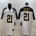 Nike Dallas Cowboys #21 Ezekiel Elliott white gold Color Rush Limited Jersey