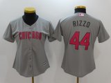 Women Chicago Cubs Anthony Rizzo #44 Gray Home 2016 Mothers Day Flex Base Jersey