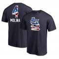 Men's St. Louis Cardinals Yadier Molina Fanatics Branded Navy 2018 Memorial Day Banner Wave Player T-Shirt