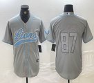 Detroit Lions #87 Laporta grey baseball Joint name -BD