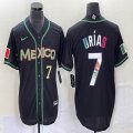 2023 World Cup Mexico #7 Julio Urias black majestic baseball jerseys 189