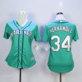 women Seattle Mariners 34 Felix Hernandez green mlb jerseys