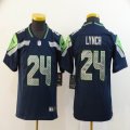 Youth Seattle Seahawks 24# Marshawn Lynch blue Color Rush Limited Jersey