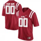 Custom Blue Ole Miss red college football jersey