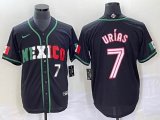 2023 World Cup Mexico #7 Julio Urias black majestic baseball jerseys 68