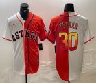 Nike Houston Astros #30 Kyle Tucker orange white splits basebsll jerseys