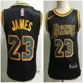 Nike Los Angeles Lakers #23 LeBron James black NBA Toddler jerseys-OD