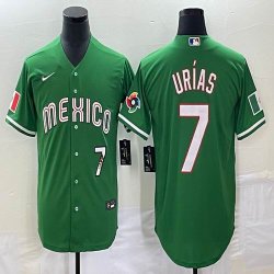 2023 World Cup Mexico #7 Julio Urias green majestic baseball jerseys 23