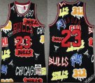 Chicago Bulls #23 Michael Jordan black throwback nba basketball jerseys -XD 02