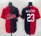 Nike San Francisco 49ers #23 Christian McCaffrey red black Splits baseball jerseys Joint name -BD