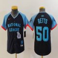 Youth National League Dodgers #50 Mookie Betts Nike Navy 2024 MLB All-Star Game Limited Player Jersey 02