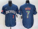 2023 World Cup Mexico #7 Julio Urias blue majestic baseball jerseys 72