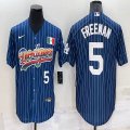 Los Angeles Dodgers #5 Freddie Freeman blue throwback majestic baseball Jerseys-BD 06