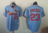 St Louis Cardinals FREESE 23# throwback blue mlb jersey