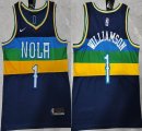 Nike New Orleans Pelicans #1 Zion Williamson blue NBA basketball jerseys -XD