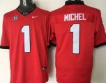 Georgia Bulldogs #1 Sony Michel Red College Football Limited Jerseys