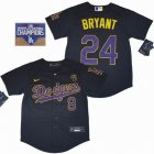 Youth Nike Los Angeles Dodgers Kobe Bryant black yellow 2020 Dodger World Series Champions majestic mlb jersey