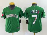 Women 2023 World Cup Mexico #7 Julio Urias green majestic baseball jerseys 21