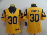 Women Nike Rams #30 Todd Gurley II Yellow Color Rush Limited Jersey