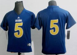 Addidas Norte Dame Fighting Irish 5 Everett Golson Blue Shamrock Series College Football Kids Jersey