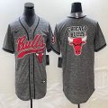 Nike Chicago Bulls blank grey camo basketball jerseys Joint name-BD