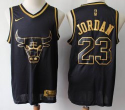 Nike Chicago Bulls #23 Michael Jordan black nba basketball jersey-S8