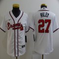 Youth Nike Atlanta Braves #27 Austin Riley white majestic baseball Jerseys