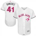 custom Toronto Blue Jays #41 Aaron Sanchez white Flexbase Authentic Collection Jersey(1)