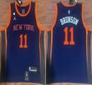 Nike New York Knicks #11 Jalen Brunson dark Blue NBA basketball jerseys 6 Patch