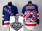 2014 stanley cup Chris Drury 23 New York Rangers nhl Blue Jerseys