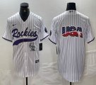 Nike Colorado Rockies blank white majestic baseball jerseys Joint name -BD 03