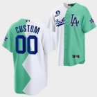 Custom Nike Los Angeles Dodgers green white splits majestic baseball Jerseys