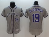 Colorado Rockies #19 Blackmon gray Flexbase Authentic Collection Jersey