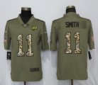 Nike Washington Red Skins 11 Smith Olive Camo Carson 2017 Salute to Service Limited Jersey