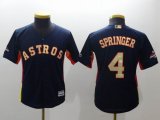 Youth Houston Astros #4 George Springer blue gold 2018 World Series Champions jersey