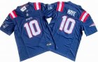 Nike Patriots #10 Drake Maye Blue Nike Vapor F.U.S.E. Limited Jersey