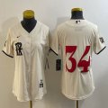 Women Nike Texas Rangers #34 Nolan Ryan beige majestic baseball jerseys city version