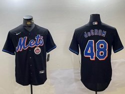 Nike New York Mets Jacob deGrom #48 black majestic mlb jerseys-BD 01