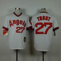 Anaheim Angels Mike Trout #27 White throwback MLB Jerseys