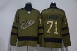 Adidas Detroit Red Wings #71 Dylan Larkin Green hockey jersey