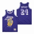 Los Angeless Lakers #8 and #24 Kobe Bryant Throwback purple basketball Jerseys-SG